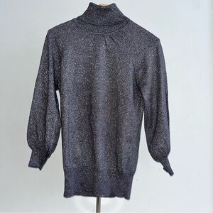 Express Sparkling Charcoal Turtleneck Sweater S